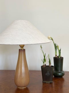 Gunnar Nylund Speckled Brown Stoneware Table Lamp. 1940s.