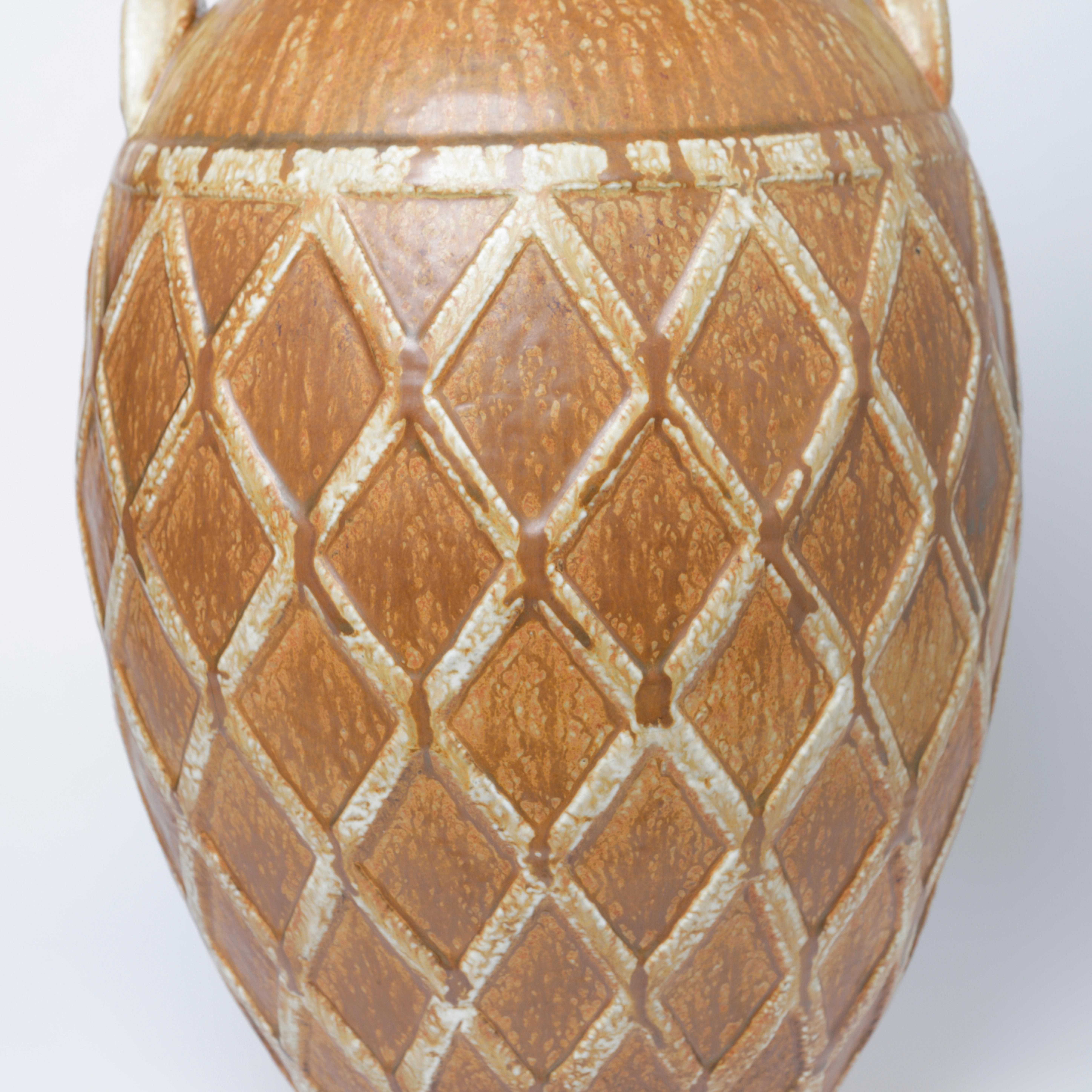 Scandinavian Modern Gunnar Nylund Stoneware Floor Vase for Rörstrand, 1940s For Sale