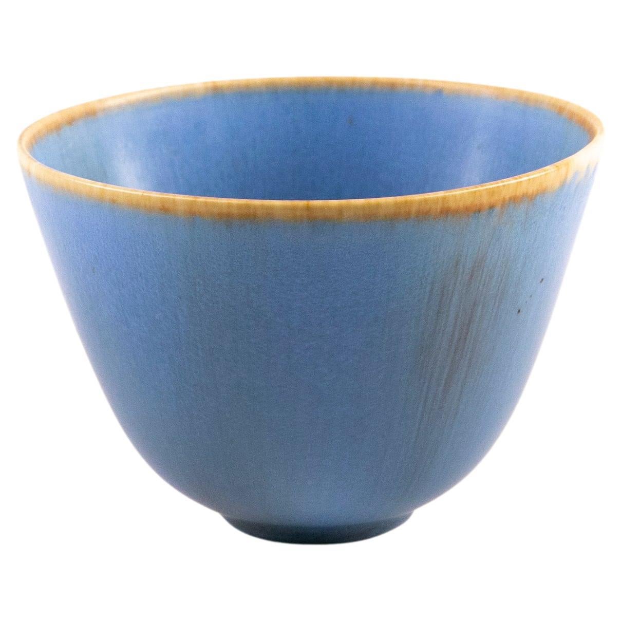 Gunnar Nylund Stoneware "GN ARU" Light Blue Bowl for Rörstrand, Sweden, 1960s For Sale