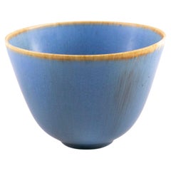Gunnar Nylund Stoneware "GN ARU" Light Blue Bowl for Rörstrand, Sweden, 1960s