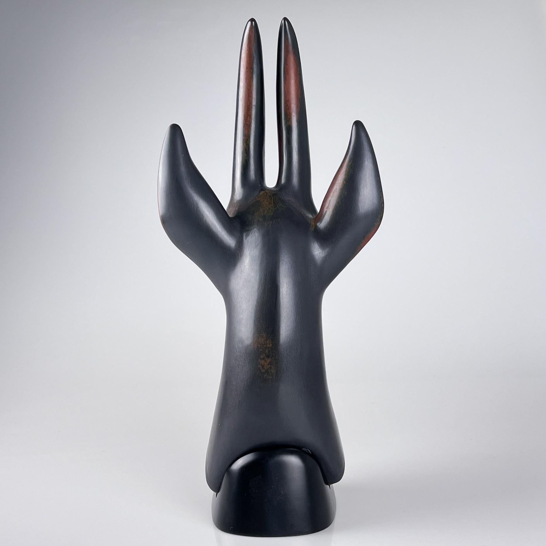 Scandinavian Modern Gunnar Nylund Stoneware Antilope Sculpture Rörstrand ca 1955 For Sale 1