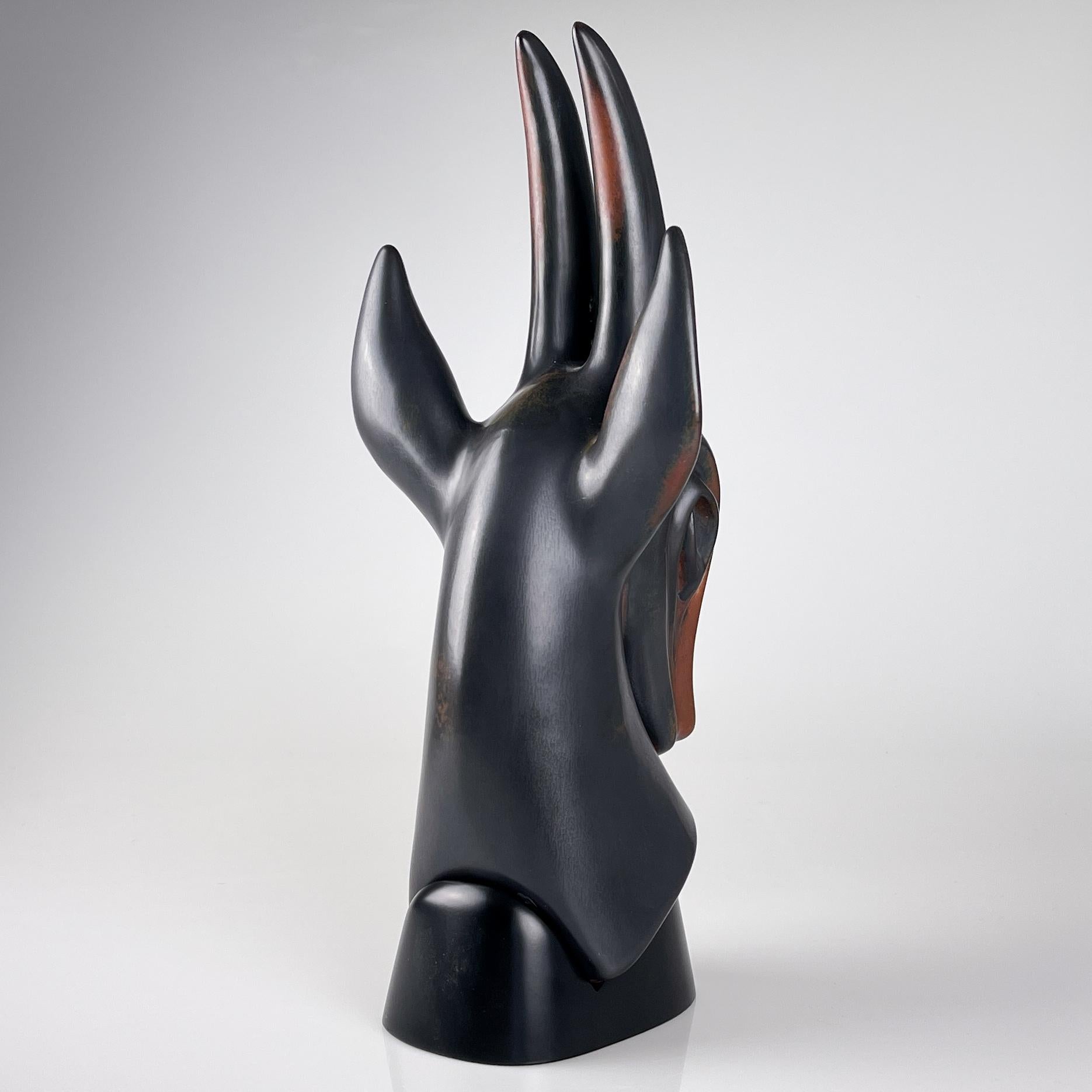 Scandinavian Modern Gunnar Nylund Stoneware Antilope Sculpture Rörstrand ca 1955 For Sale 2