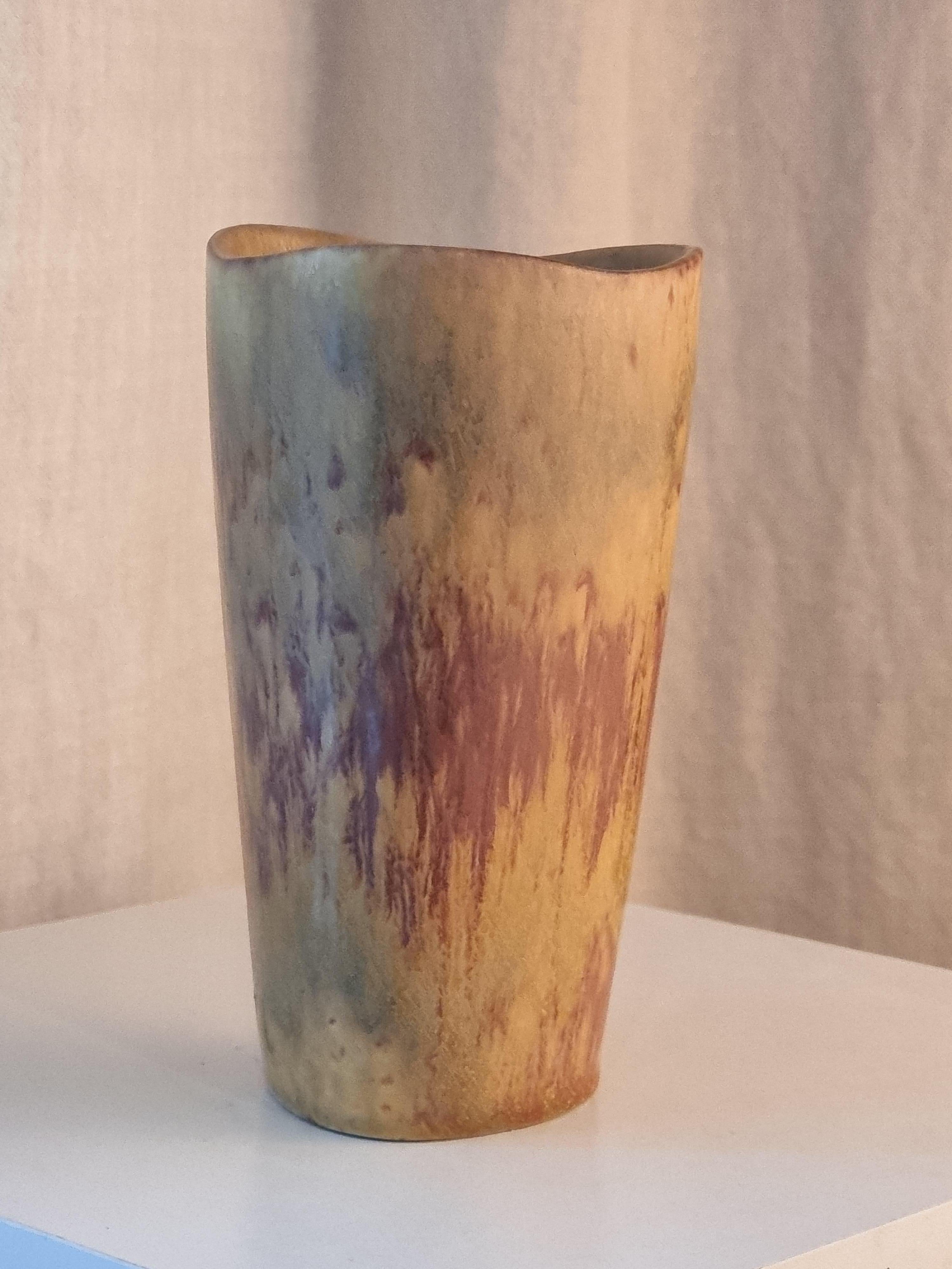 Gunnar Nylund, stoneware vase, Rörstrand, Scandinavian Modern / Midcentury For Sale 3