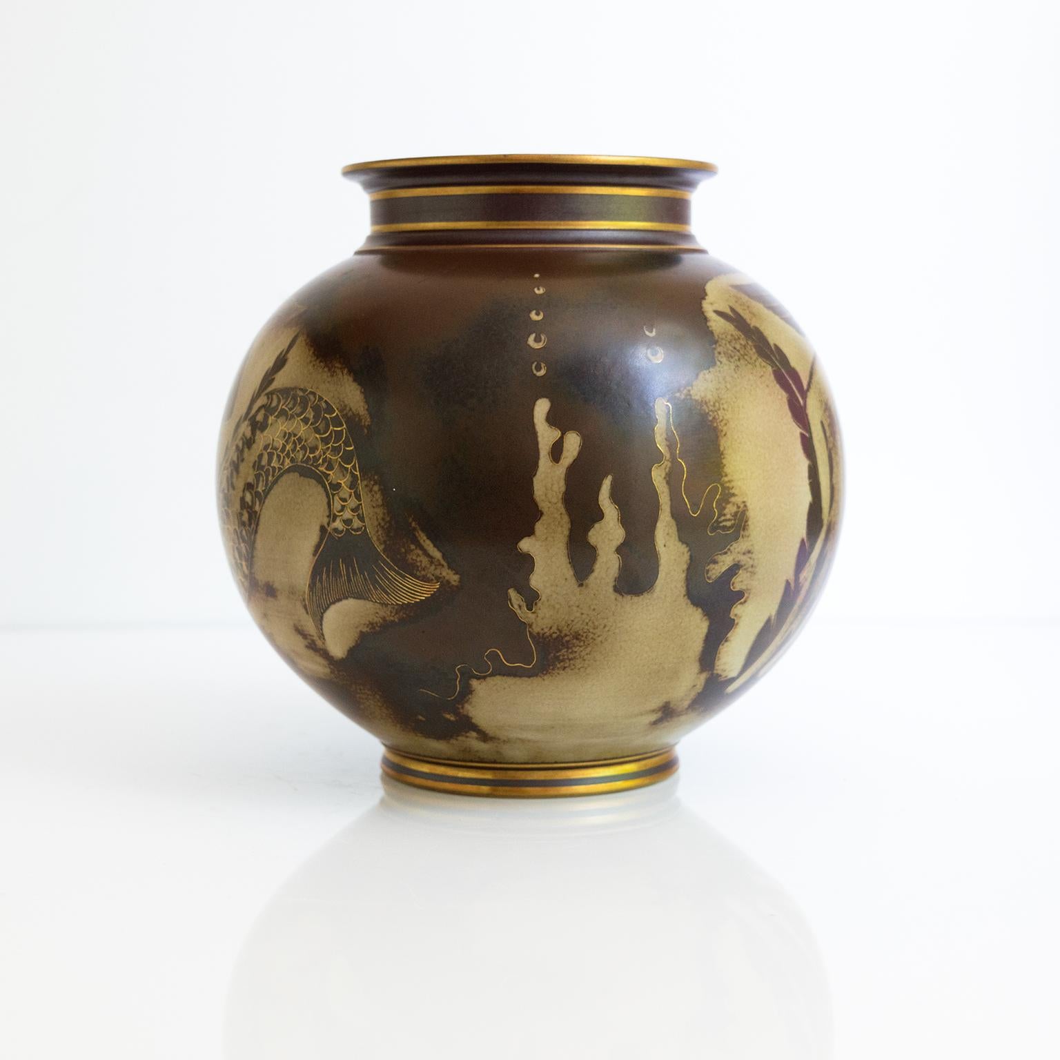 Smaltato Gunnar Nylund, Art Deco svedese, vaso 