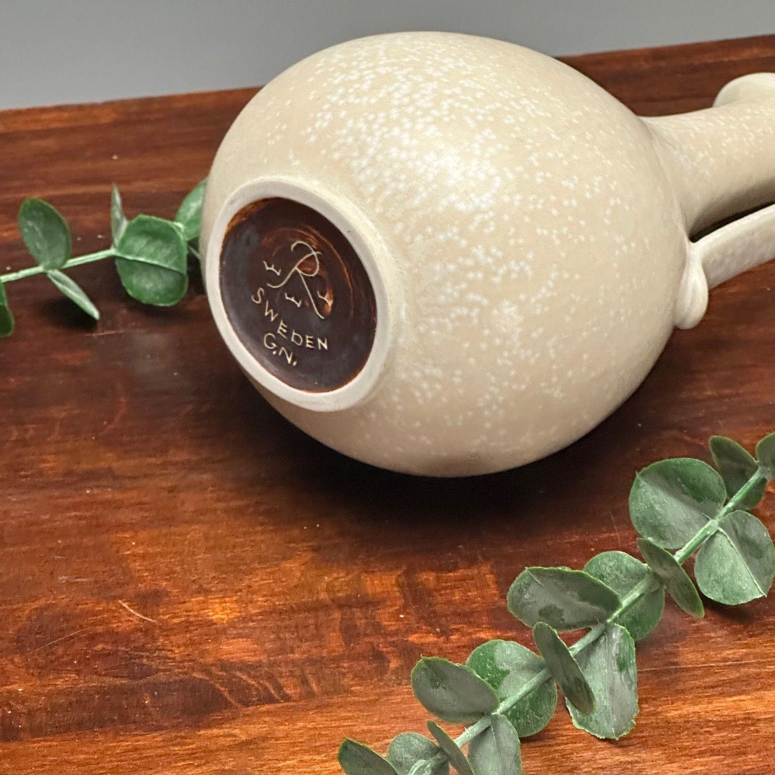Gunnar Nylund, Vaso in ceramica svedese di metà secolo, smalto a guscio d'uovo, anni '40 in vendita 3