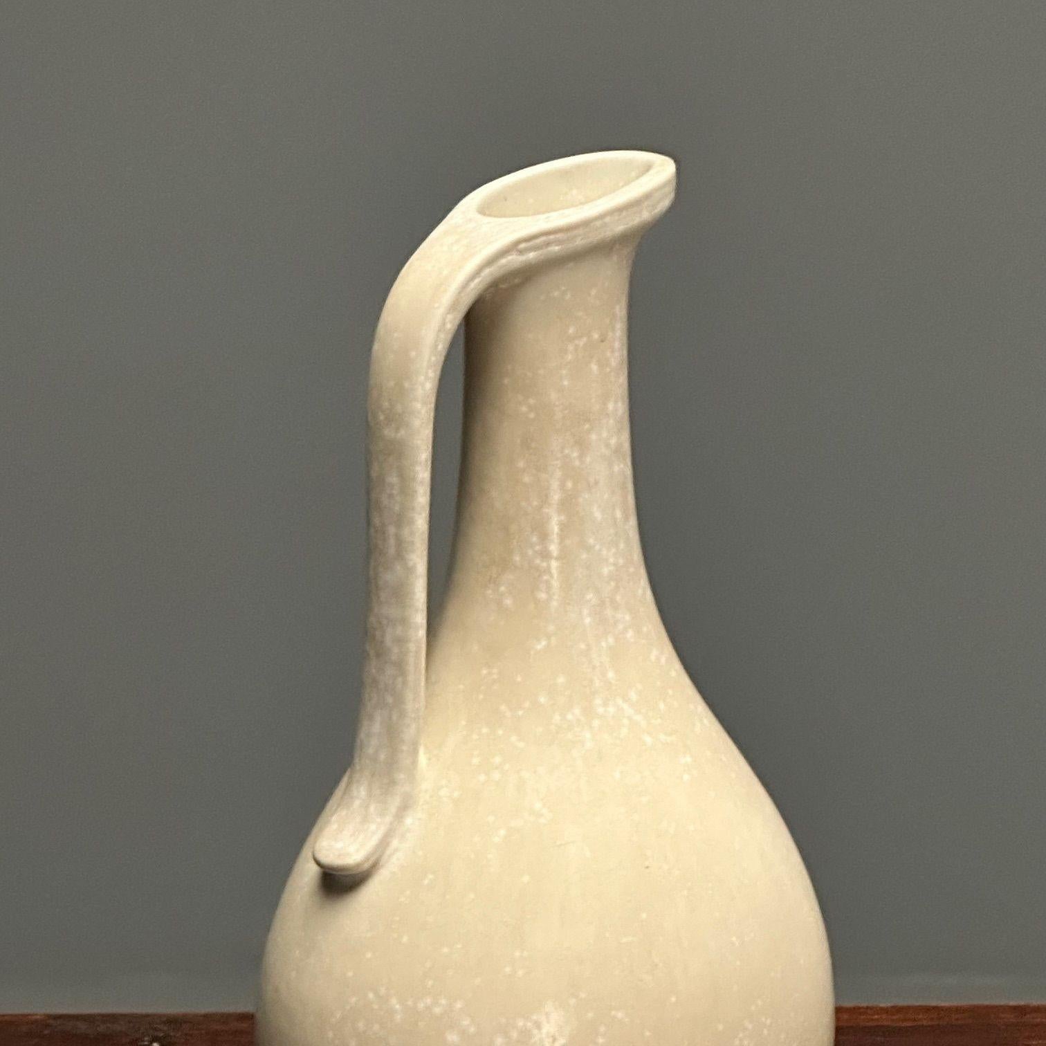 Mid-20th Century Gunnar Nylund, Swedish Mid-Century Modern, Ceramic Vase, Eggshell Glaze, 1940s For Sale