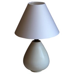 Gunnar Nylund, Table Lamp, Blue-Glazed Stoneware, Rörstand, Sweden, 1940s