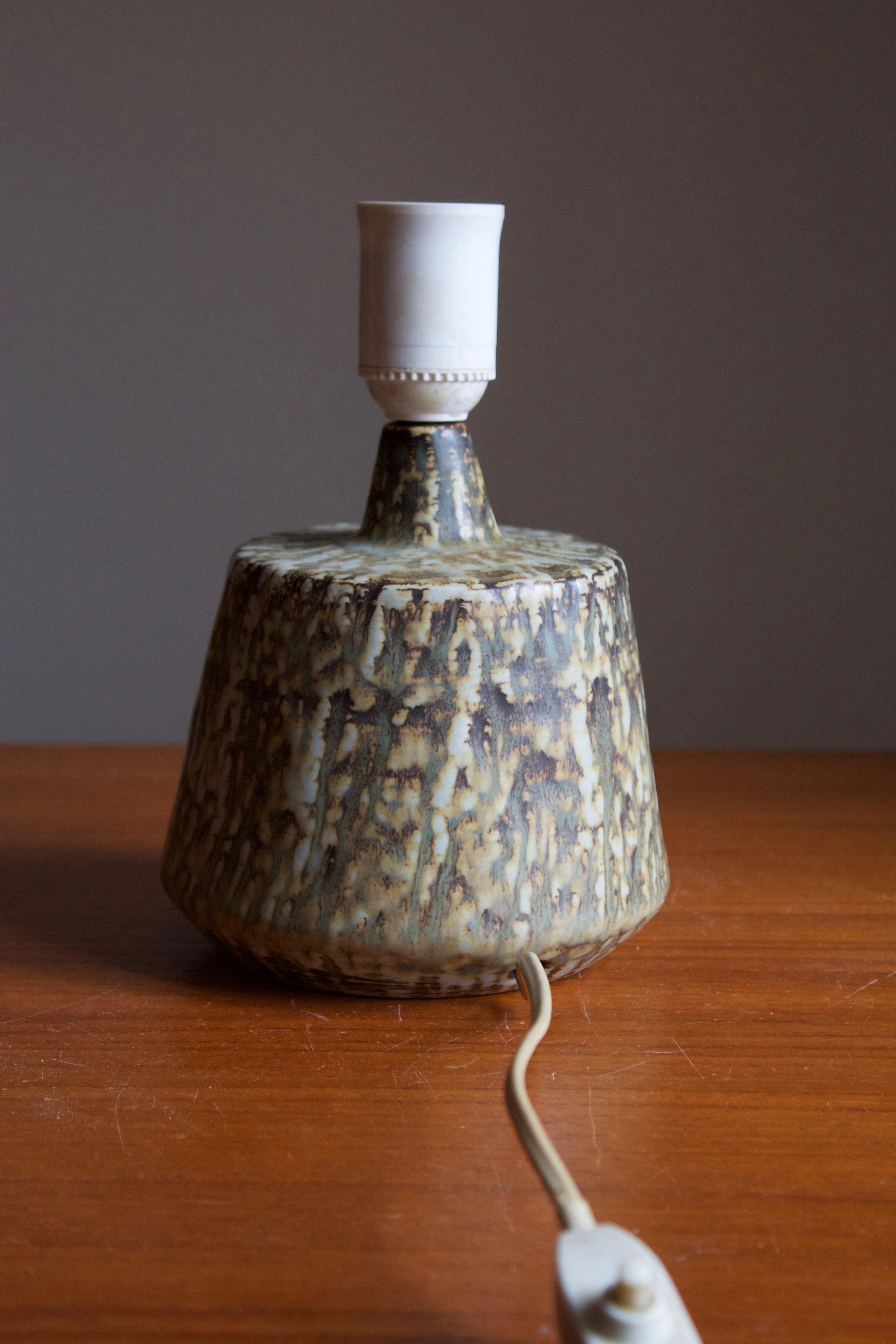 Mid-Century Modern Gunnar Nylund, Table Lamp, Glazed Stoneware, Rörstand, Sweden, 1950s