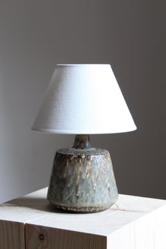 Gunnar Nylund, Table Lamp, Glazed Stoneware, Rörstand, Sweden, 1950s