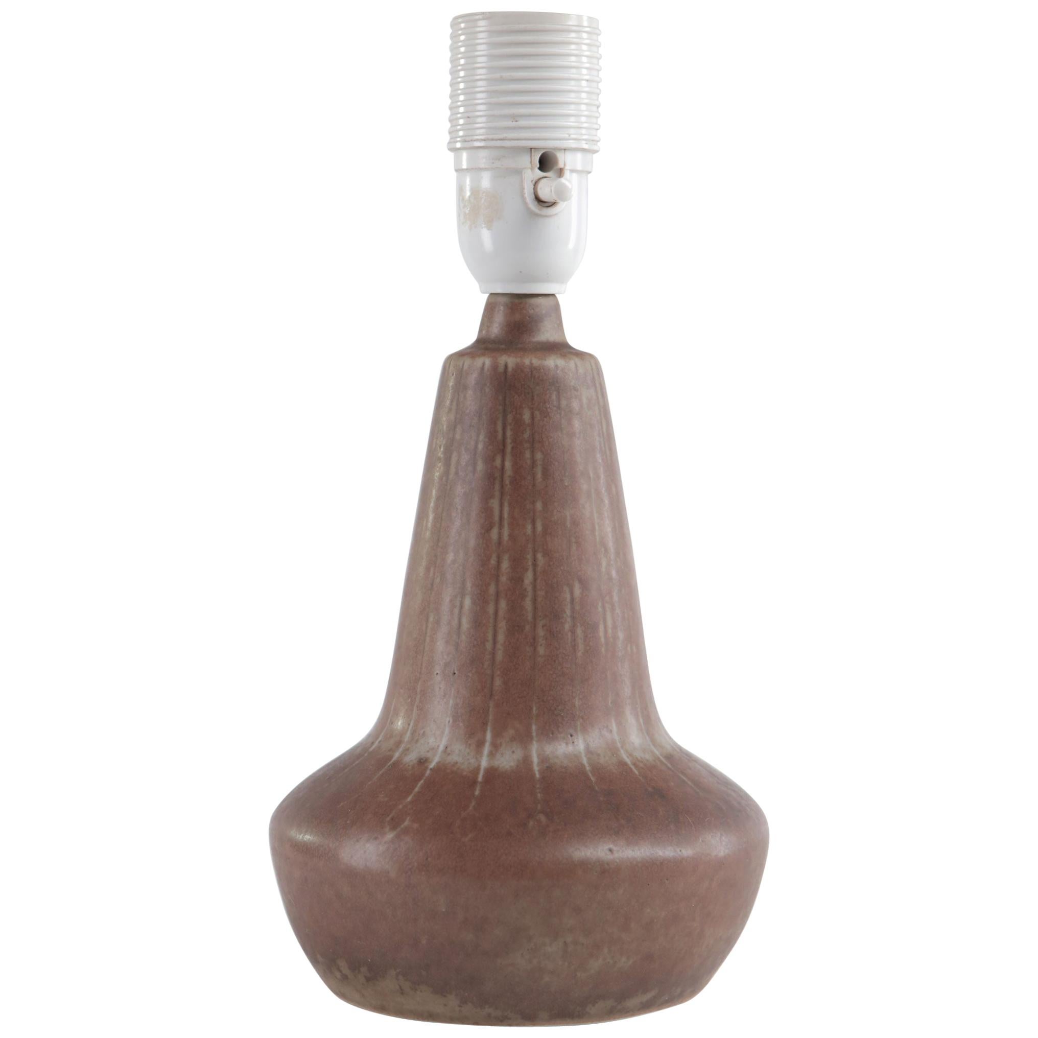 Lampada da tavolo Gunnar Nylund in smalto marrone e oliva pallida Rörstrand, Svezia, anni '60