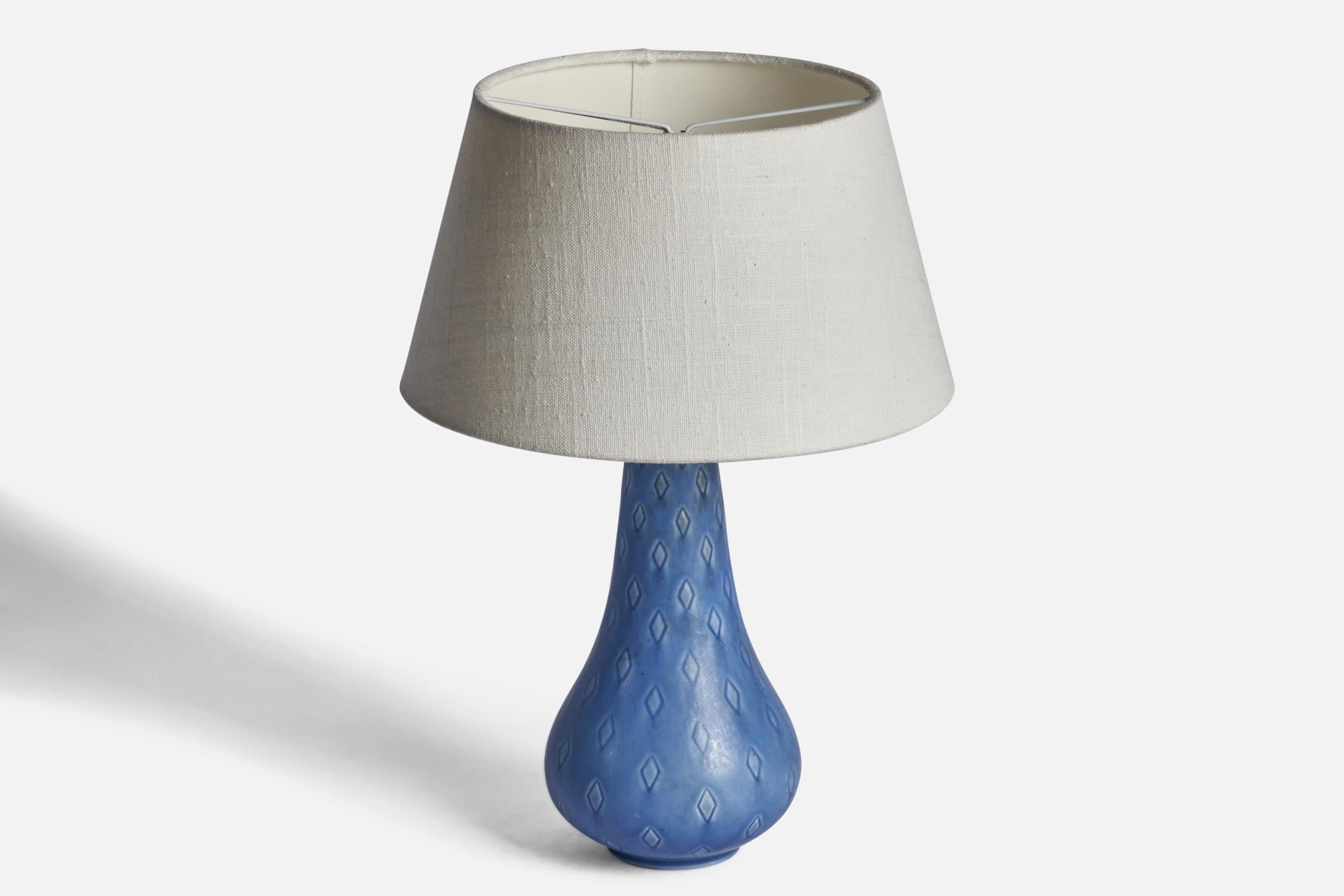 Scandinavian Modern Gunnar Nylund, Table Lamp, Stoneware, Sweden, 1940s For Sale