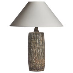 Gunnar Nylund, Table Lamp, Stoneware, Sweden, 1940s