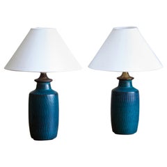 Gunnar Nylund, Table Lamps, Glazed Stoneware, Nymølle, Denmark, 1960s