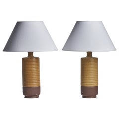 Gunnar Nylund, lampes de bureau, grès, Suède, années 1940