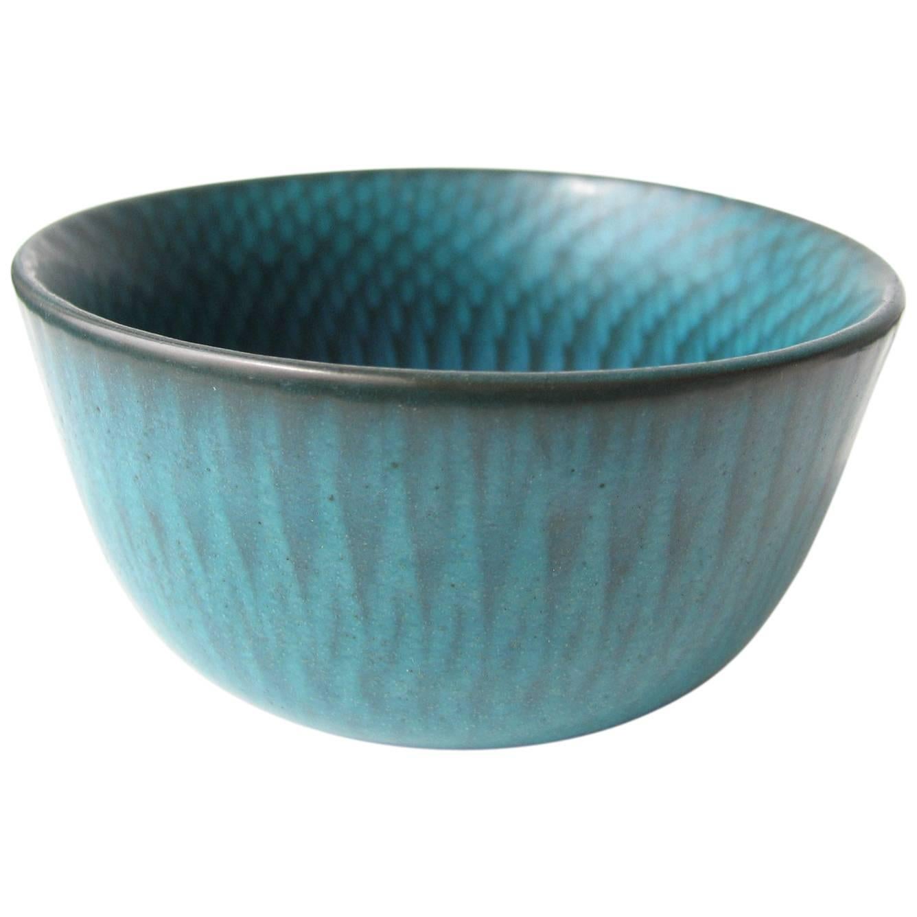 Gunnar Nylund Turquoise Ceramic Bowl Nymolle Denmark