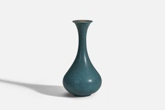 Gunnar Nylund, Vase, Blue Glazed Stoneware, Rörstrand, Sweden, 1940s