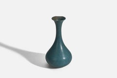 Gunnar Nylund, Vase, Blue Glazed Stoneware, Rörstrand, Sweden, 1940s