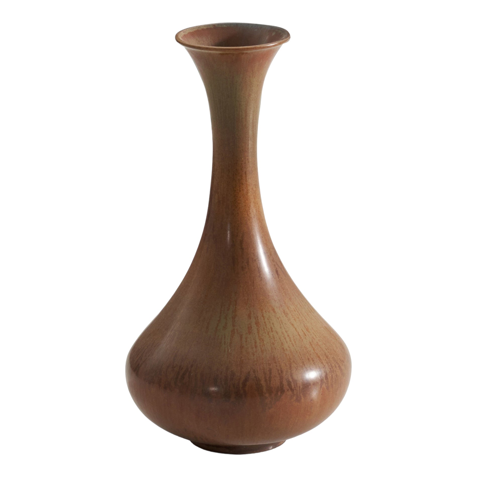 Gunnar Nylund, Vaso, Gres smaltato marrone, Rörstand, Svezia, anni '50