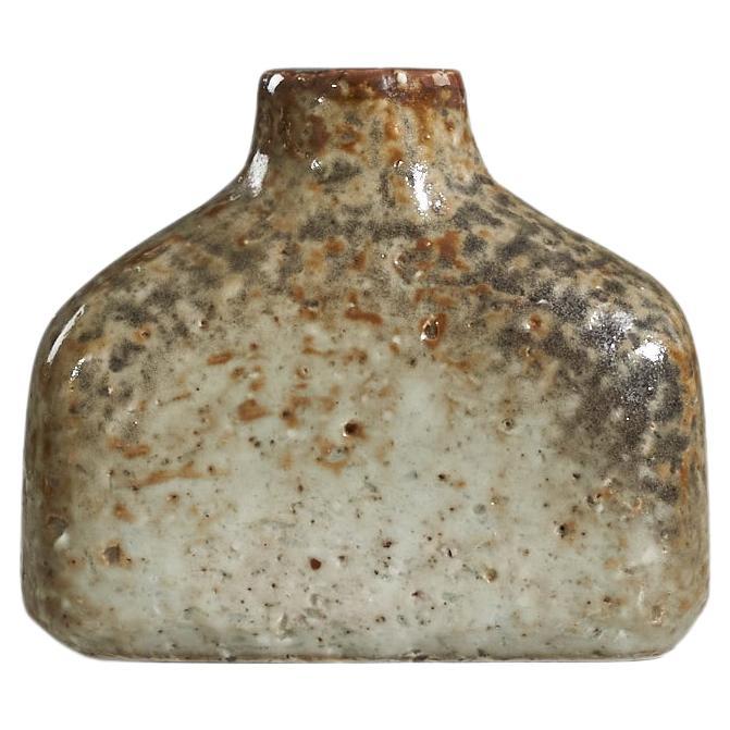 Gunnar Nylund, Vase, Brown Glazed Stoneware, Rörstand, Sweden, 1950s