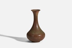 Gunnar Nylund, Vase, Braun glasiertes Steingut, Rörstrand, Schweden, 1940er Jahre