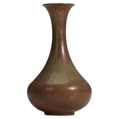 Gunnar Nylund, Vase, Brown Glazed Stoneware, Rörstrand, Sweden, 1940s