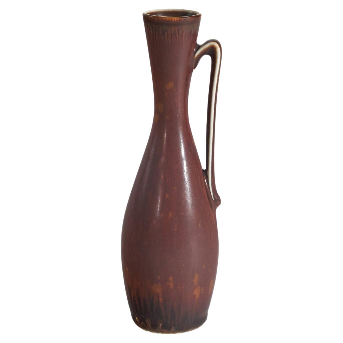 Gunnar Nylund, Vase, Model "NSZ", Red-Glazed Stoneware, Rörstrand, Sweden, 1950s For Sale