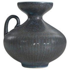 Gunnar Nylund, Vaso, Gres smaltato blu, Rörstand, Svezia, anni '50