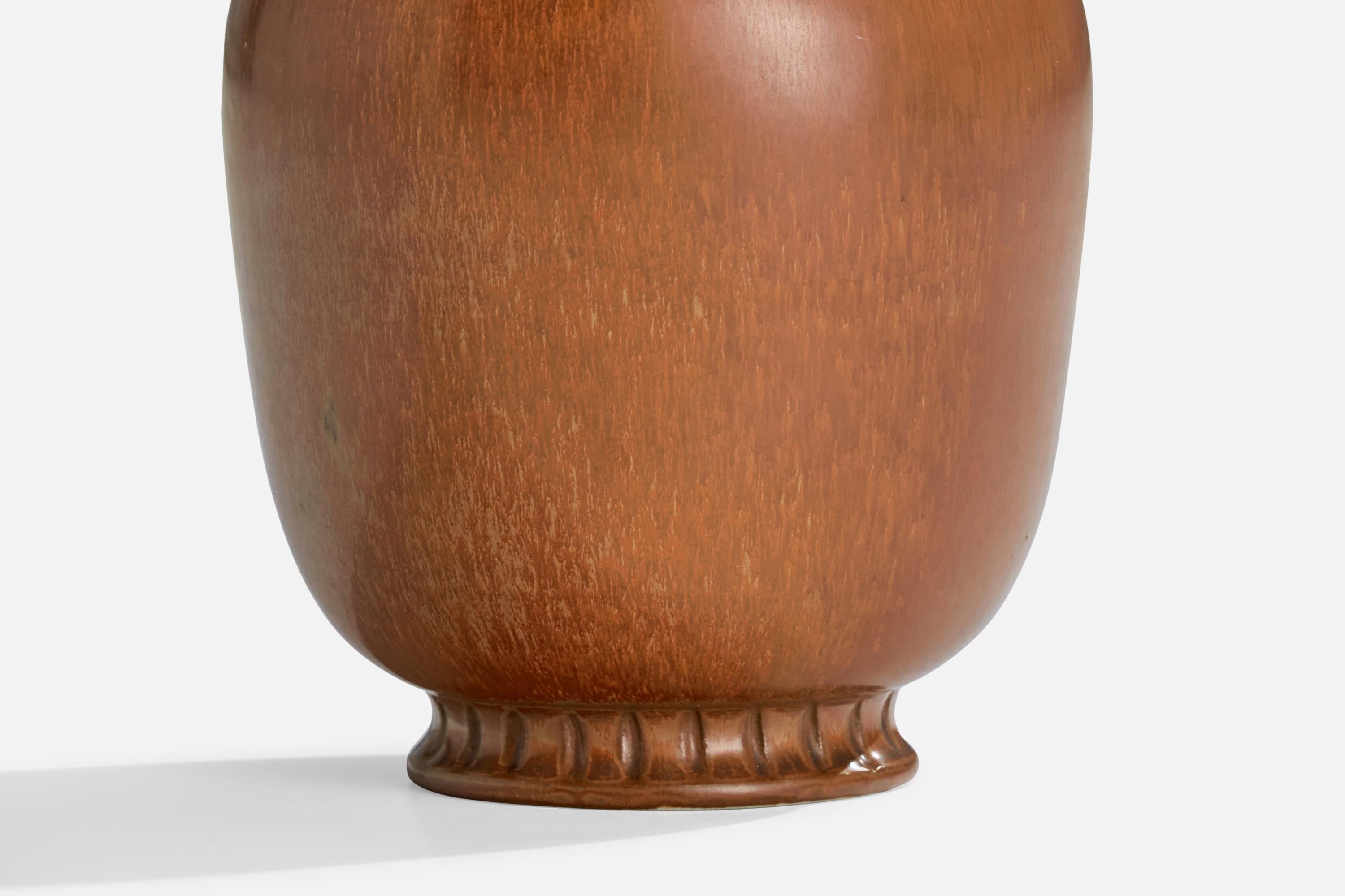 Mid-20th Century Gunnar Nylund, Vase, Stoneware, Sweden, 1940s For Sale