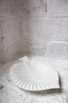 1950s Gunnar Nylund White Golden Leaf Vide Poche, Sweden