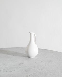 Gunnar Nylund White Mid Century Ceramic Pitcher by Rörstrand in Sweden, 1950s