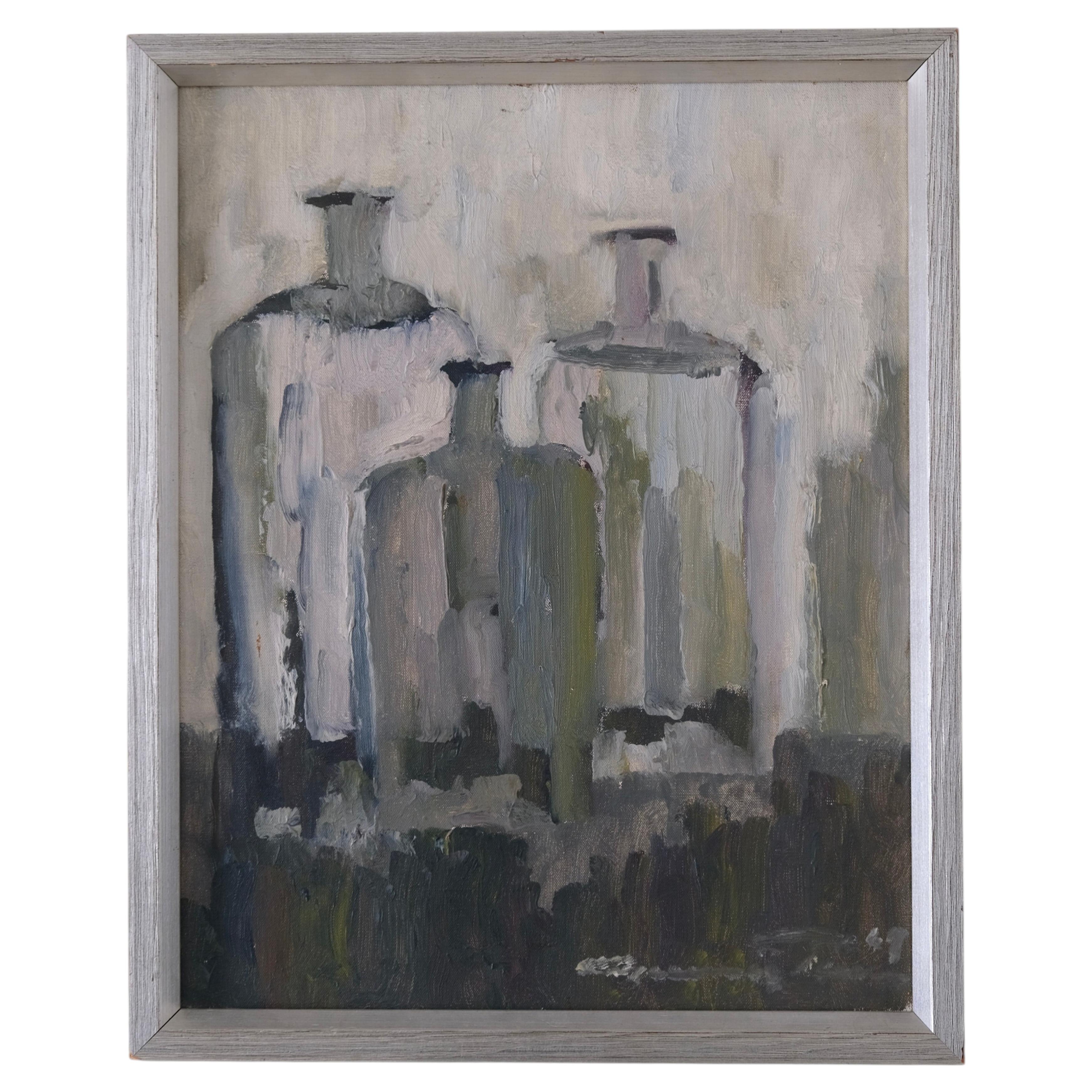 Gunnar Persson Still Life Painting, Oil on Panel, 1969 For Sale