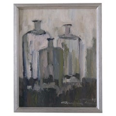 Nature morte de Gunnar Persson, huile sur panneau, 1969