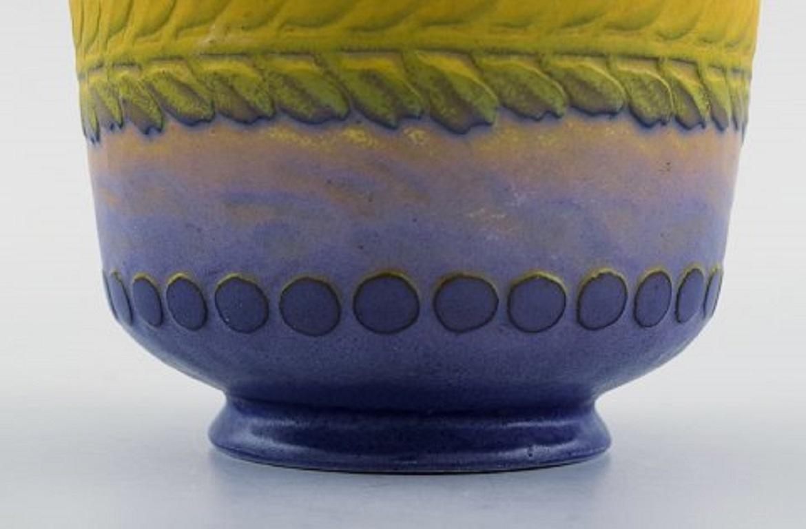 Gunnar Wennerberg for Gustafsberg, Antique Unique Bowl in Glazed Ceramics, 1906 In Excellent Condition For Sale In Copenhagen, DK