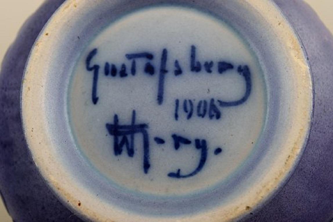 Early 20th Century Gunnar Wennerberg for Gustafsberg, Antique Unique Bowl in Glazed Ceramics, 1906 For Sale