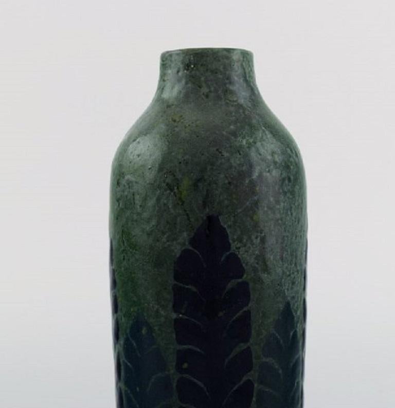 Arts and Crafts Gunnar Wennerberg for Gustafsberg, Antique Unique Vase in Glazed Ceramics, 1905