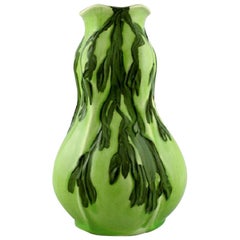 Gunnar Wennerberg for Gustafsberg, Unique Art Nouveau Vase in Glazed Ceramic