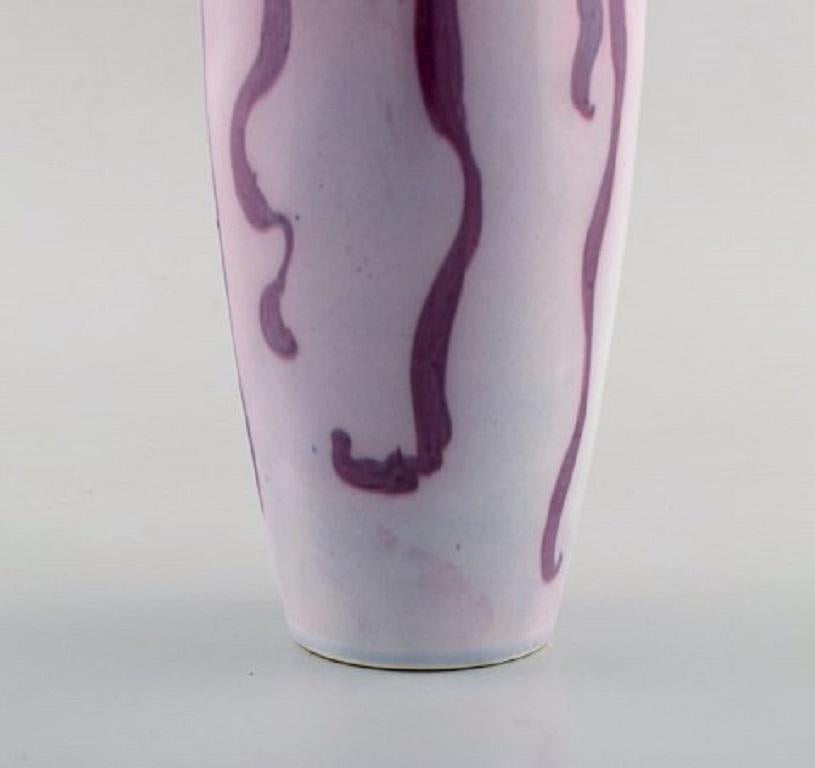 Early 20th Century Gunnar Wennerberg for Gustafsberg, Unique Art Nouveau Vase in Glazed Ceramics
