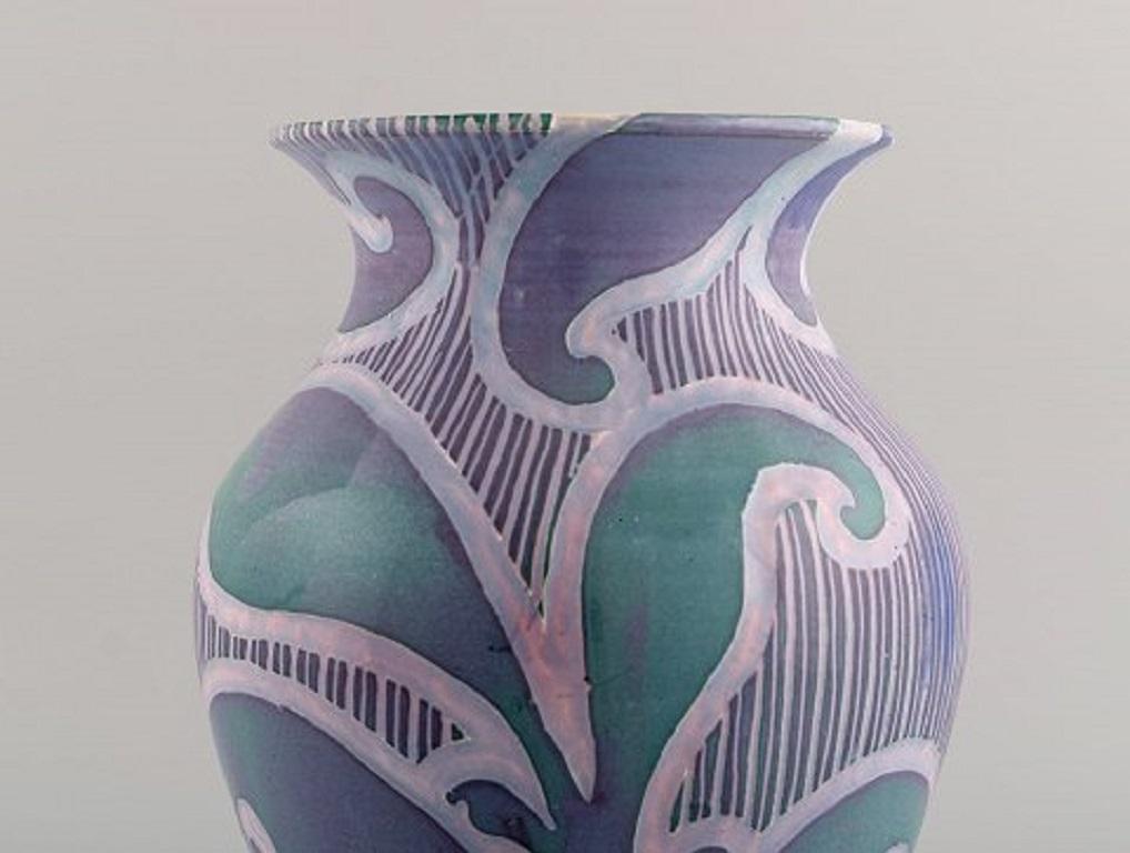 Early 20th Century Gunnar Wennerberg for Gustavsberg, Antique Unique Art Nouveau Vase, 1902