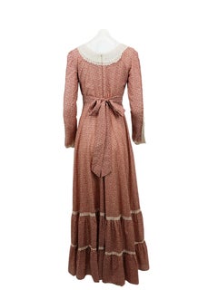 Gunne Sax Prairie Dress Pink Calico Print