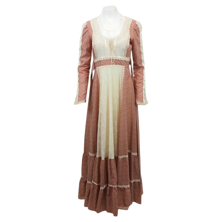 Gunne Sax Prairie Dress Pink Calico Print Gunne Sax Prairie Dress Pink Calico Print