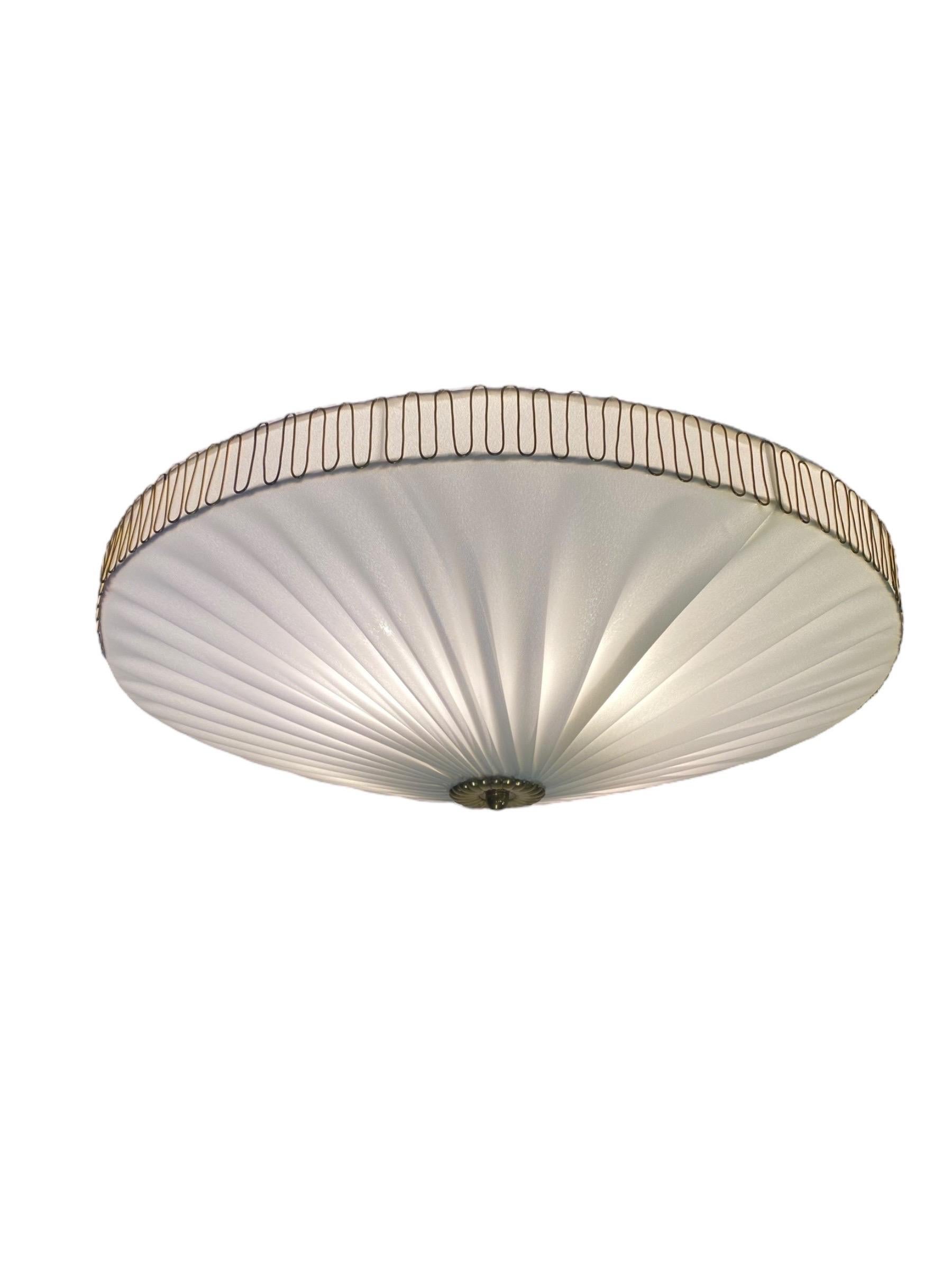Gunnel Nyman Flush Mountains en laiton et tissu, modèle K5-40, Idman 1950s en vente 2