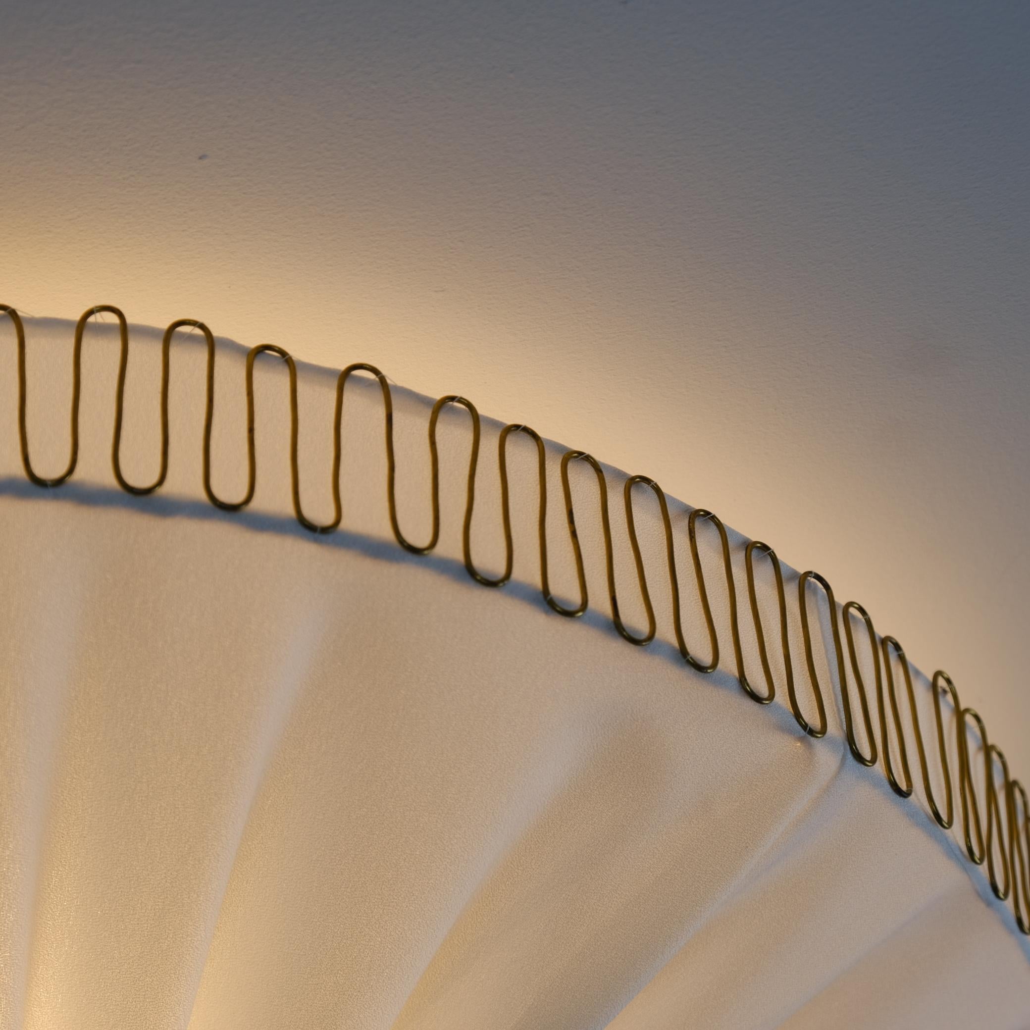 Finnish Gunnel Nyman Flush Mount In Brass and Fabric, Model K5-40, Idman 1950s For Sale