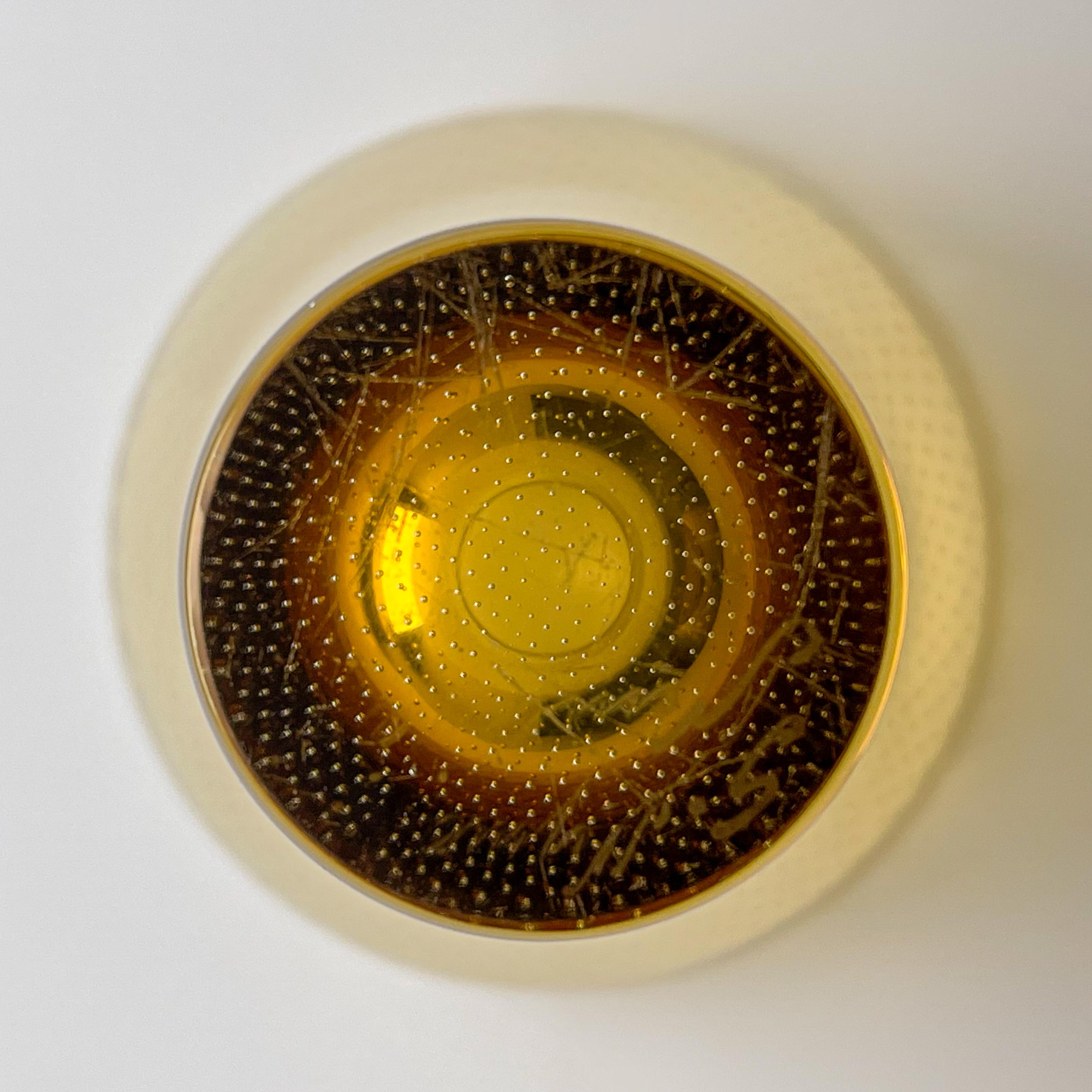 Hand-Crafted Scandinavian Modern Gunnel Nyman Amber and clear Art Glass Vase Handblown 1951