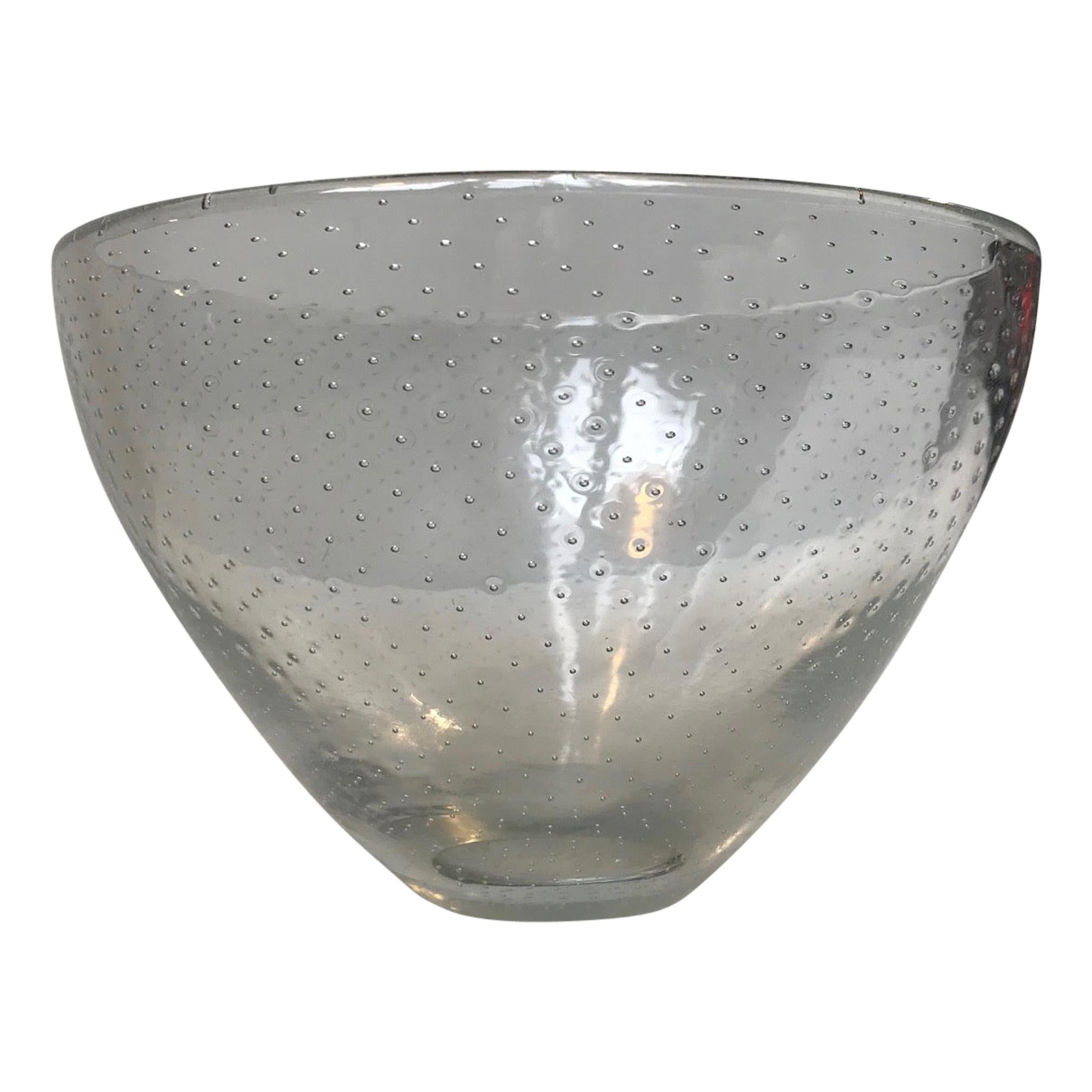 Gunnel Nyman Glass Bowl with Air Bubbles, Finland, 1940s