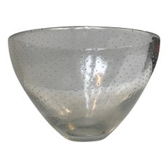 Vintage Gunnel Nyman Glass Bowl with Air Bubbles, Finland, 1940s