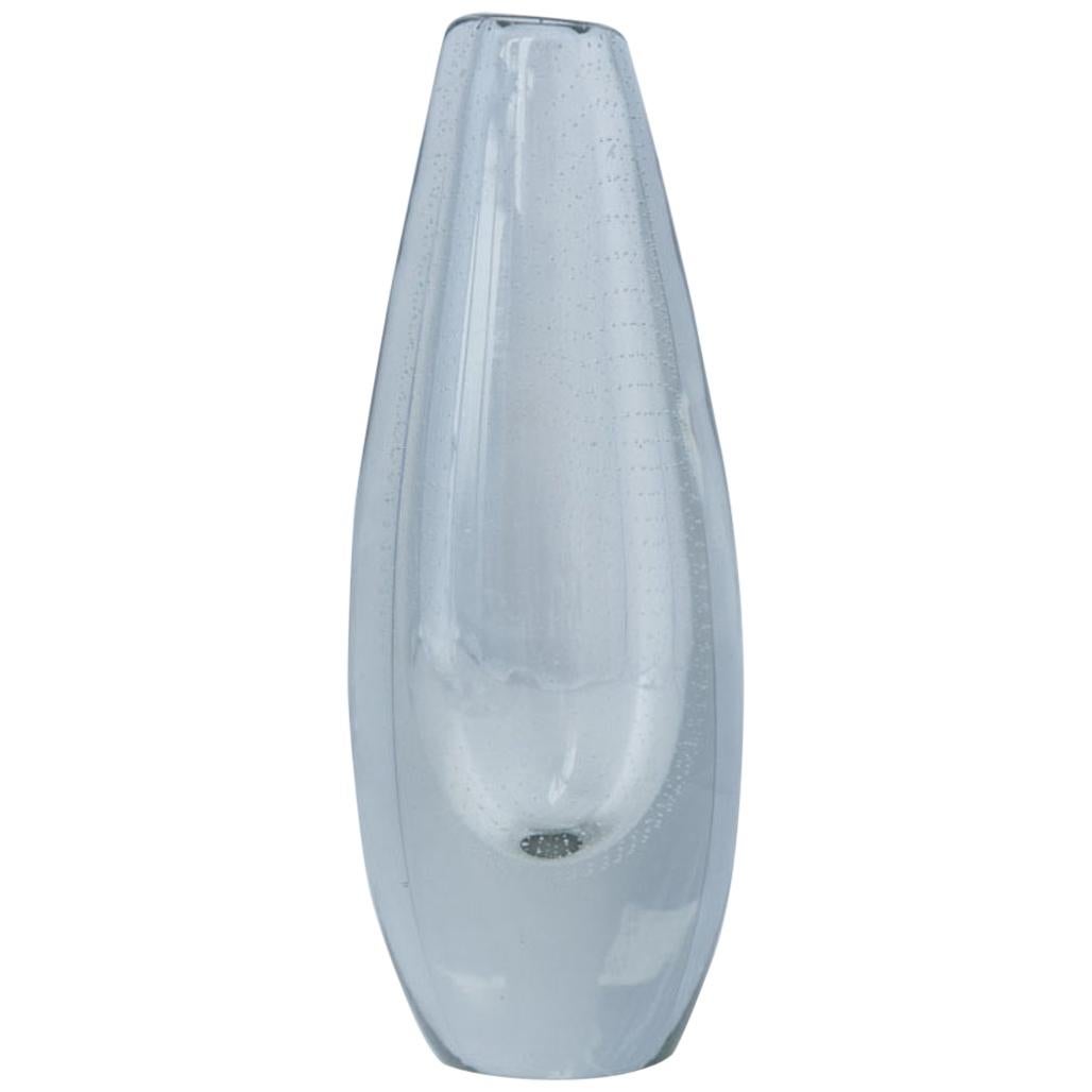 Gunnel Nyman Glass Vase by Nuutajärvi, signed For Sale