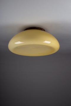 Gunnel Nyman, large mid-century modern glass flush mount model 82400, Idman Oy