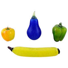 Gunnel Sahlin for Kosta Boda Atelier, Four Fruits in Mouth Blown Art Glass