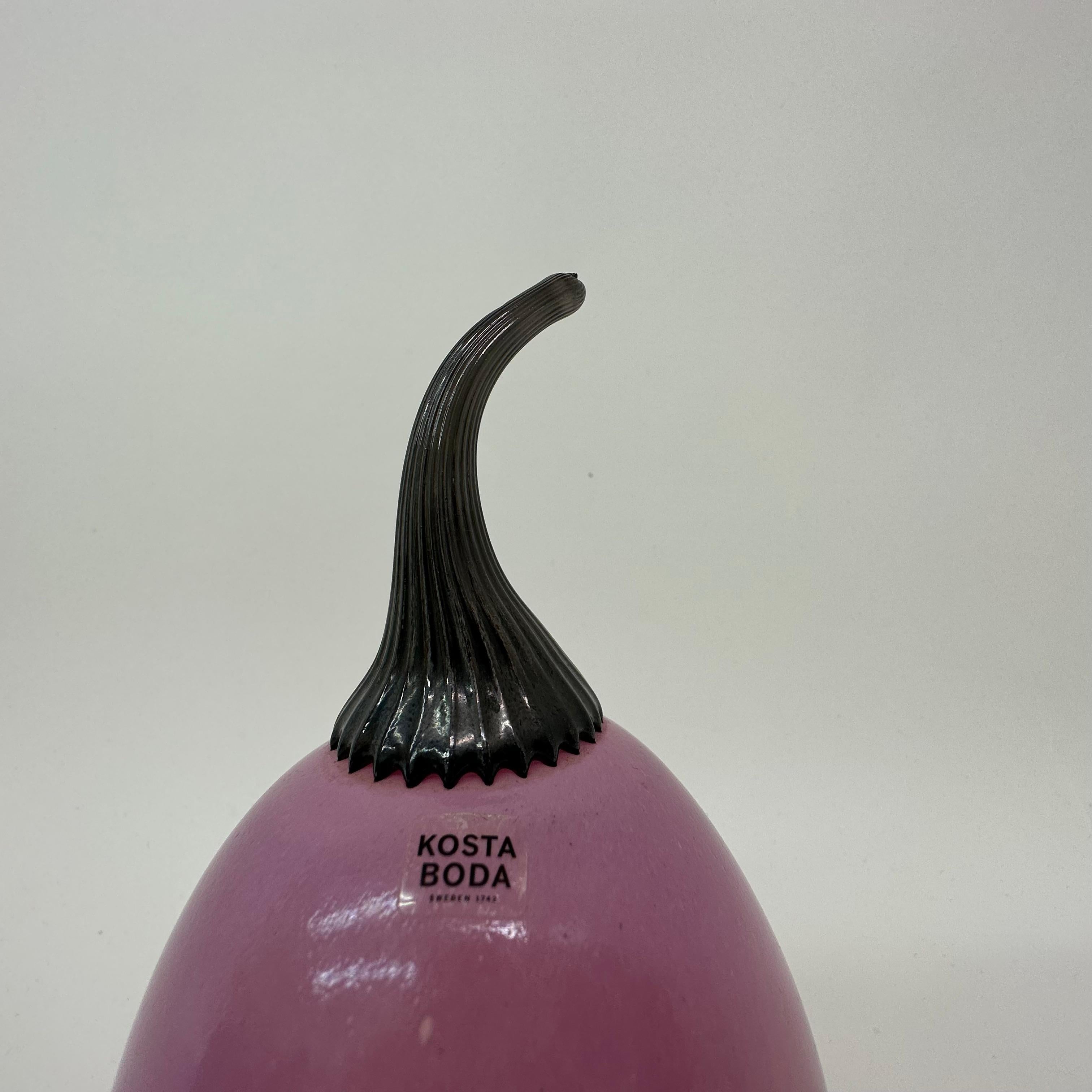 Art Glass Gunnel Sahlin for Kosta Boda Pink roots collection For Sale