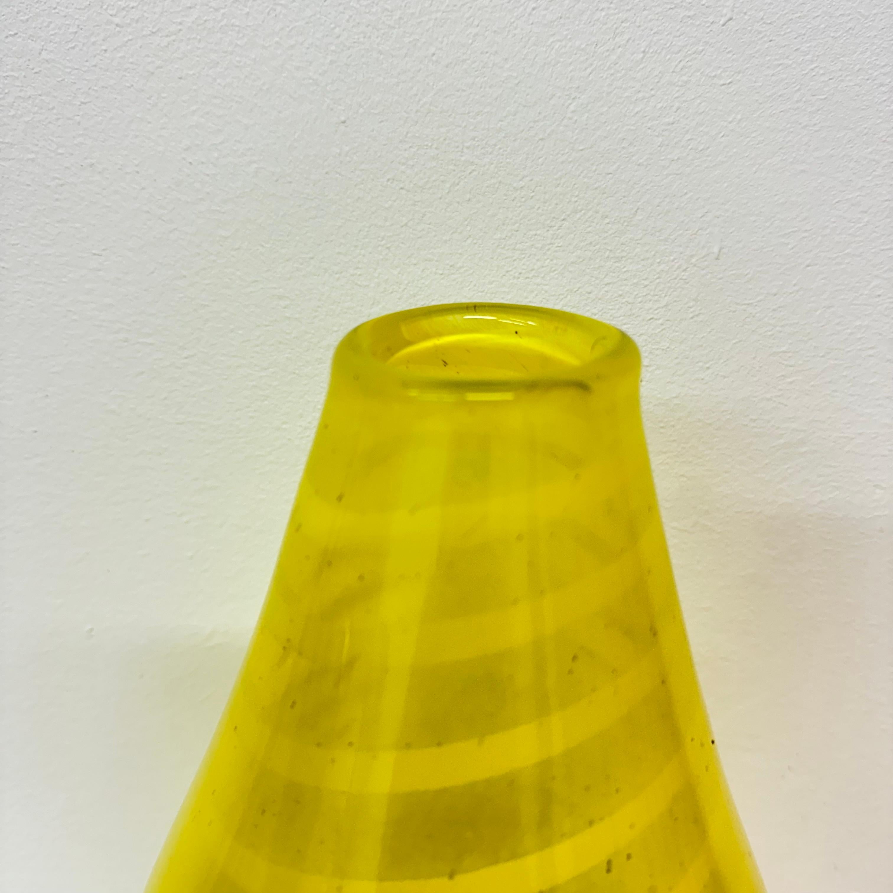 Gunnel Sahlin for Kosta boda Sweden yellow glass vase , 1990’s For Sale 5